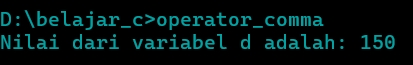 Output Program: Operator Comma.