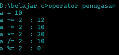 Output Program: Operator Penugasan.