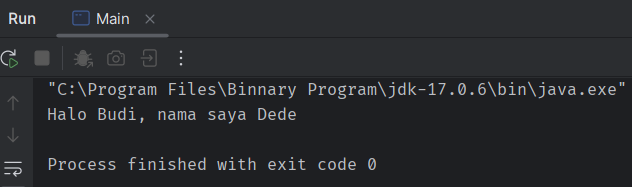 Output program dengan kata kunci this