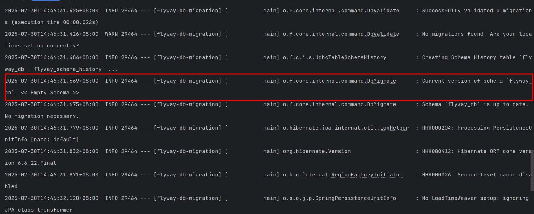 Output perintah mvn clean spring-boot:run