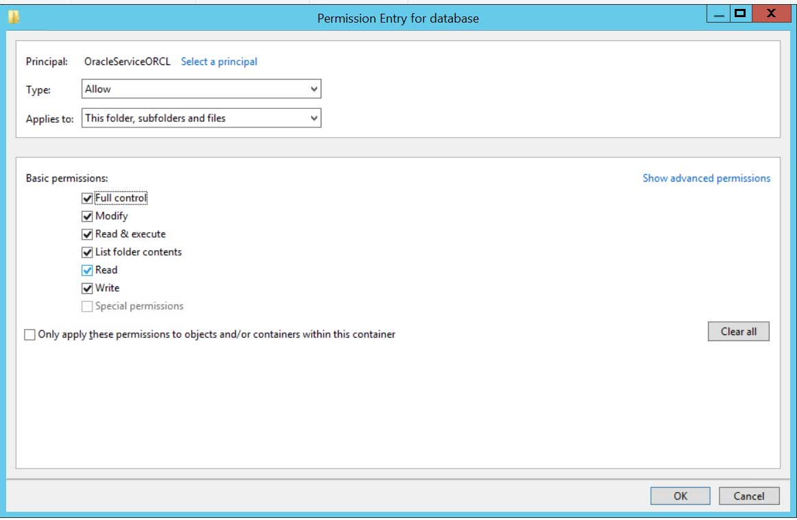 Centang Full control pada Basic permissions.