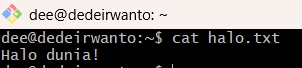Isi file halo.txt sebelumnya
