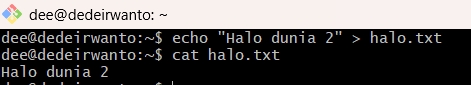 Isi file halo.txt sesudahnya