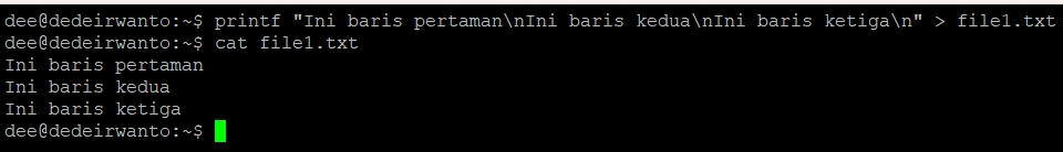 Teks multiline dengan printf
