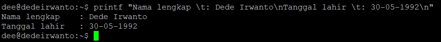 Output teks dengan printf