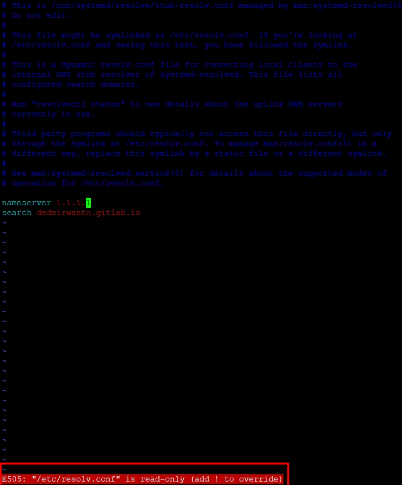 Read only file.
